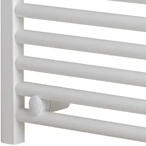 Bray Dual Fuel Heated Towel Rail, Straight, White - W500 x H1200 mm