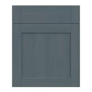 Alpinia Matt dusk blue wood effect Shaker Drawerline door & drawer front (W)600mm (H)715mm (T)18mm