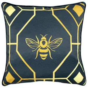 furn. Bee Deco Geometric Feather Filled Cushion