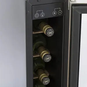 SIA WC15SS 150mm / 15cm Stainless Steel Under Counter LED 7 Bottle Wine Fridge Drinks Cooler