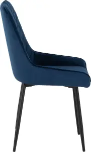 Avery LUXE Blue Velvet Dining Chair x2 Velvet Fabric Priced per Pair