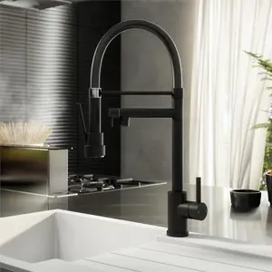 Liquida GD384MB Single Lever Multi Use Pull Out Kitchen Mixer Tap In Matt Black