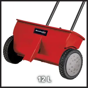 Einhell Universal Spreader 45cm Wheeled 12L For Seeds Fertiliser Grit Garden GC-SR 12 Red