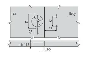 35mm, 110 degree GTV Prestige - soft close hinge - kitchen cabinet without euro screws - set of 2