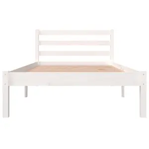 Berkfield Bed Frame Solid Wood Pine 90x190 cm White Single