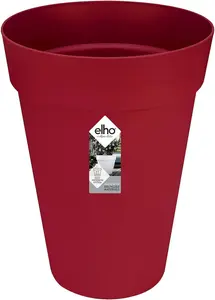 Elho Urban Loft Round High Cranberry Red 42cm Recycled Plastic Plant Pot