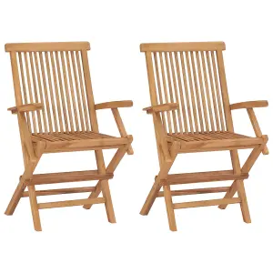 Berkfield Folding Garden Chairs 2 pcs Solid Teak Wood