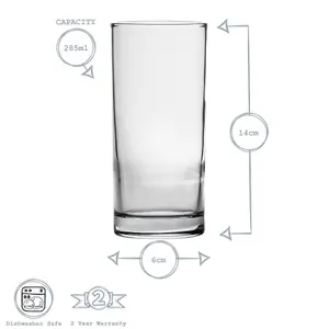 Argon Tableware Classic Highball Glasses - 295ml - Pack of 12