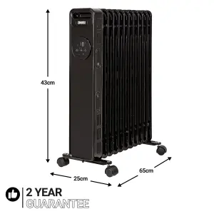 Zanussi ZOFR5005B 2.3kW Digital 11 Fin Oil Filled Radiator in Black