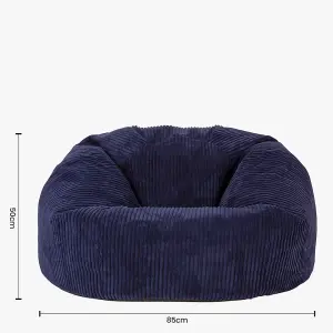 icon Kingston Classic Corduroy Bean Bag & Pouffe Navy Blue Bean Bag Chair