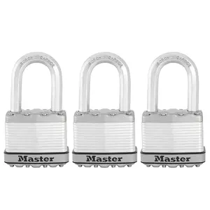 Master Lock Excell Heavy duty Laminated Steel Open shackle Padlock (W)50mm, Pack of 3