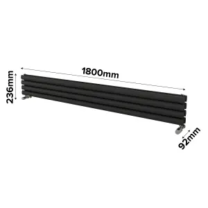 Ximax Champion Duplex FORDH2361800A Anthracite Gas Horizontal Designer Radiator, (W)1800mm x (H)236mm