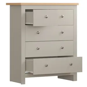 Vida Designs Arlington Grey 3+2 Drawer Chest (H)950mm (W)790mm (D)395mm