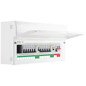 BG 14-way Dual RCD Surge protected Consumer unit with 100A mains switch