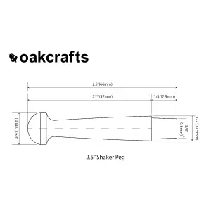 Oakcrafts - Oak Shaker Peg 2.5" - Pack of 5