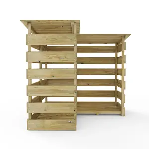 Everest Wooden Log Store (Corner - 140cm Wide, 123cm Tall)