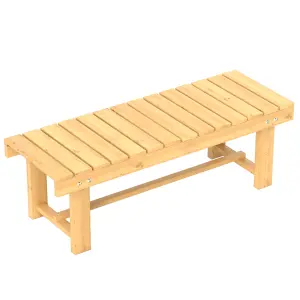 Outsunny 1.1M Outdoor Garden Bench Patio Loveseat Fir Wood 2 Person