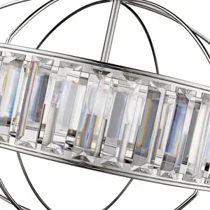 Luminosa Contemporary Pendant Ceiling 4 Light Satin Nickel, Crystal