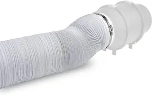 125mm - Blauberg PVC Heavy Duty White PVC Flexible Duct Hose - Extractor Fan, Tumble Dryer, Mobile Air Conditioning Unit - 1m Long