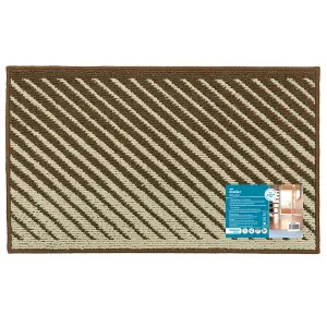 JVL Stellar Machine Washable Latex Backed Doormat, 50x80cm, Brown