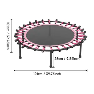 40 Inch Black Pink Round Garden Trampoline Fitness Trampoline for Kids and Adults