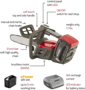 Mountfield MCS50Li Cordless Top Handled Chainsaw Kit