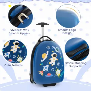 Costway 16" Kids Carry On Luggage Rolling Portable Travel Hard Shell Suitcase W/ Wheels