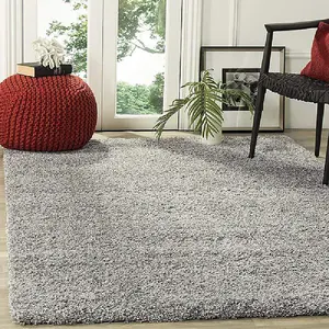 Silver Thick Shaggy Rug - California - 160x230cm (5'4"x7'8")