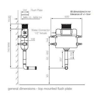 Roper Rhodes In Wall Concealed Dual Flush WC Toilet Cistern + Plaza Chrome Plate