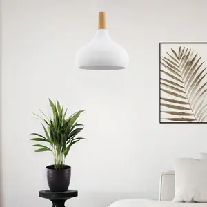 EGLO Sabinar Metal/Wood Single Pendant Light