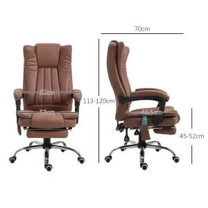 Vinsetto High Back Office Chair with Vibration Massage and Heat, Brown