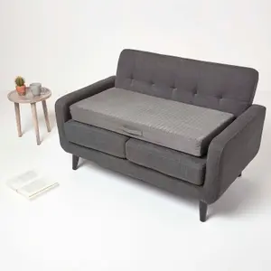 Homescapes Grey Suede Orthopaedic Foam 2 Seater Booster Cushion