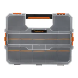 Magnusson Orange & transparent Compartment organiser case with 17 compartments