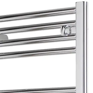 Bray Electric Heated Towel Rail, Prefilled, Straight, Chrome - W400 x H800 mm