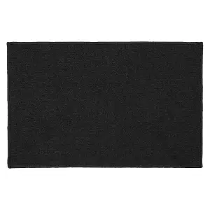 JVL Eden Machine Washable Latex Backed Doormat, 50x80cm,Black