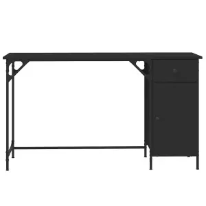 Berkfield Computer Desk Black 131x48x75 cm Engineered Wood