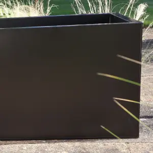 120cm Zinc Galvanised Matte Black Trough Planter