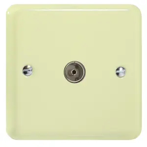 Varilight 1-Gang TV Socket, Co-Axial White Chocolate