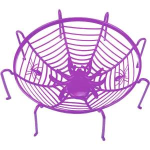 Halloween Sweet Bowl - Spider Web Basket 3D Bowl With Legs Halloween Purple