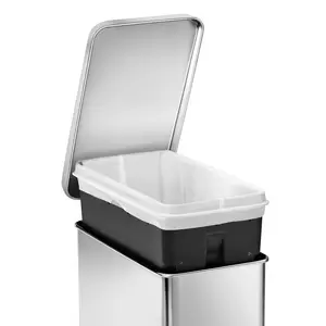 Simplehuman 10L Profile Pedal Bin, Plastic Lid Brushed Stainless Steel