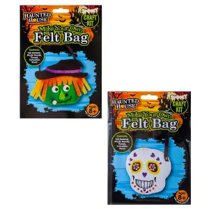 Halloween Felt Bag Kit Accessory Halloween Party, Trick or Treat 22cm Skull