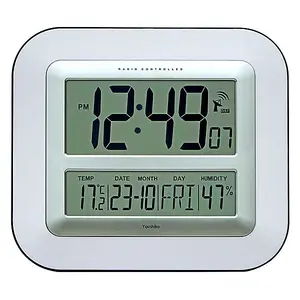 Jumbo LCD Radio Controlled Wall Clock with Temperature and Humidity display YC8050