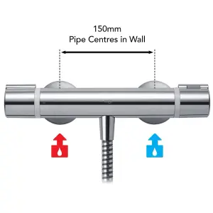 Mira Thermostatic Bar Mixer Shower Valve Only Cool Touch 150mm Centre + Fast Fit