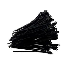 50 x Black Screw Mount Cable Ties 110mm x 25mm Car Chassis Body Zip Tie Fixing