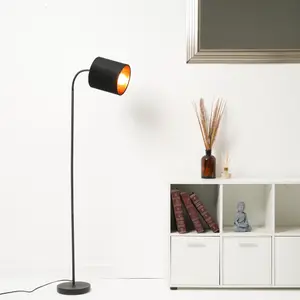 Hove Floor Lamp with Black Shade