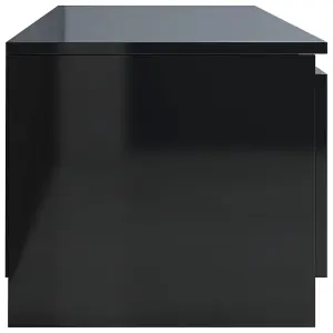 Berkfield TV Cabinet High Gloss Black 140x40x35.5 cm Engineered Wood