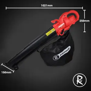 RocwooD Electric Blow Vac 3000W 40L Collection Bag 10M Cable