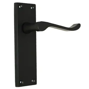 Door Handles Victorian Scroll Lever Latch - Matt Black Pack 150 x 40mm