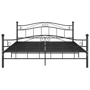 Berkfield Bed Frame Black Metal 200x200 cm