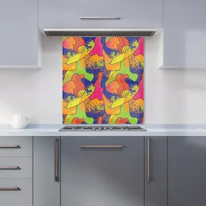 Bright Abstract Pattern Premium Glass Kitchen Splashback W900mm x H650mm